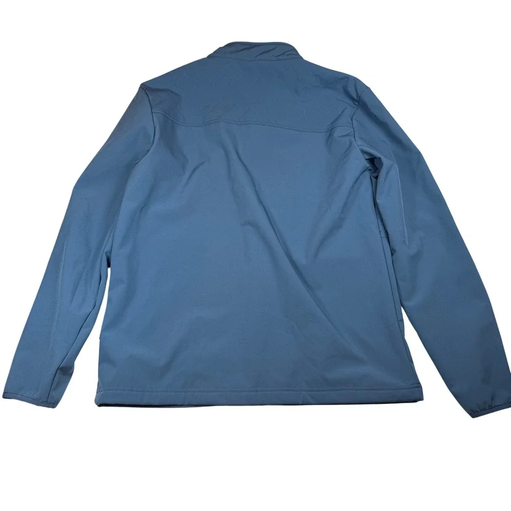 Maelreg Performance Mens Blue Quilted Softshell Fleece Lined Full Zip Jacket M